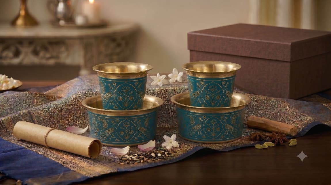 AKSORA Teal Peacock Heritage Dabara Set