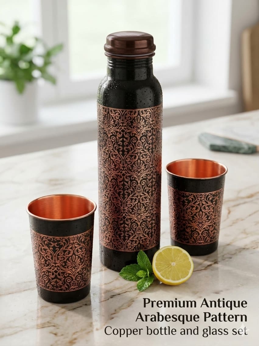 AKSORA-Arabesque Copper Bottle Gift Set