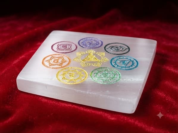 Natural Moroccan selenite Charging Plate
