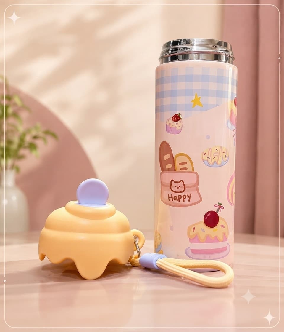 Dessert-Shaped Insulated Beverage Bottle (Icecream Sipper)
