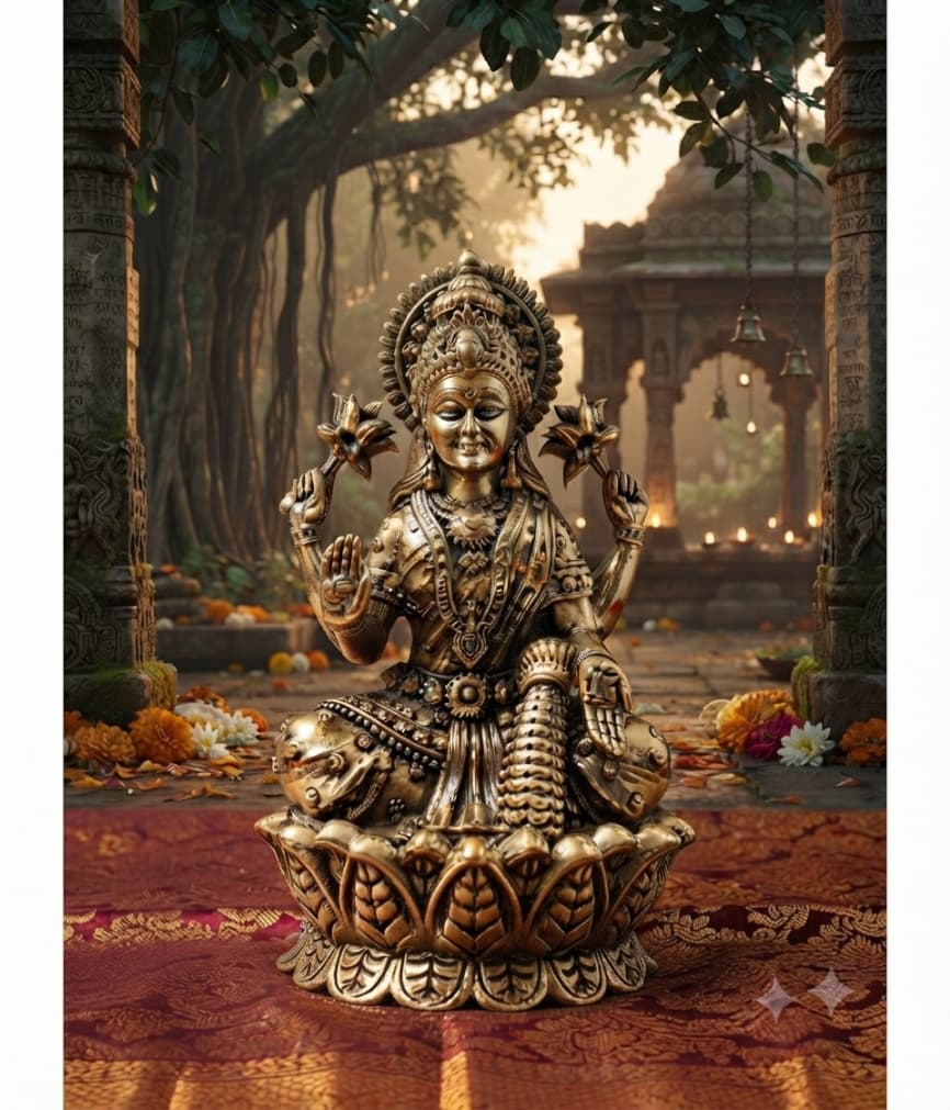 Brass Laxmi Ji Statue