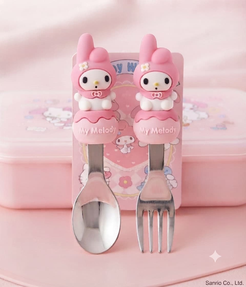 My Melodi Character Stainless Steel Spoon & Fork Set