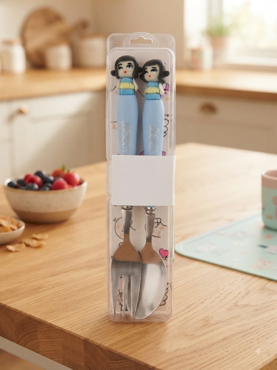K-pop Character Stainless Steel Spoon & Fork Set